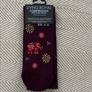 Maroon Compression Knee High Socks